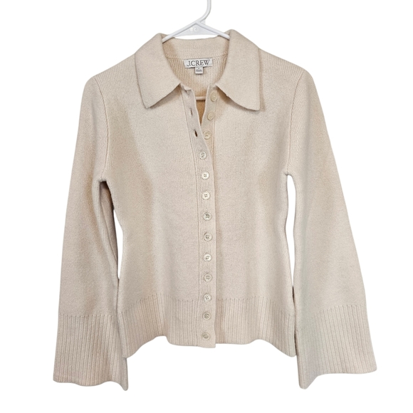 J. Cream Milano Lambswool Button Down Cardigan Wide Sleeve - Picture 2 of 8